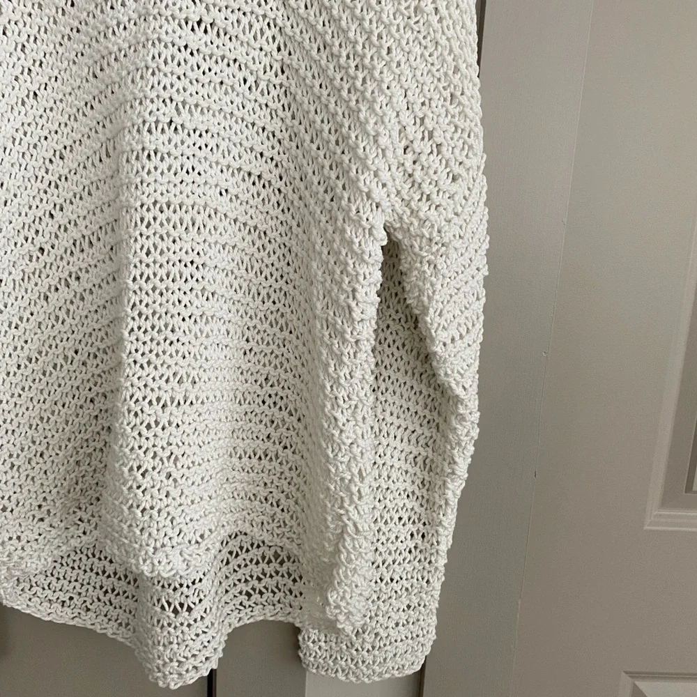Mikoh White Open-Knit Lightweight Sweater